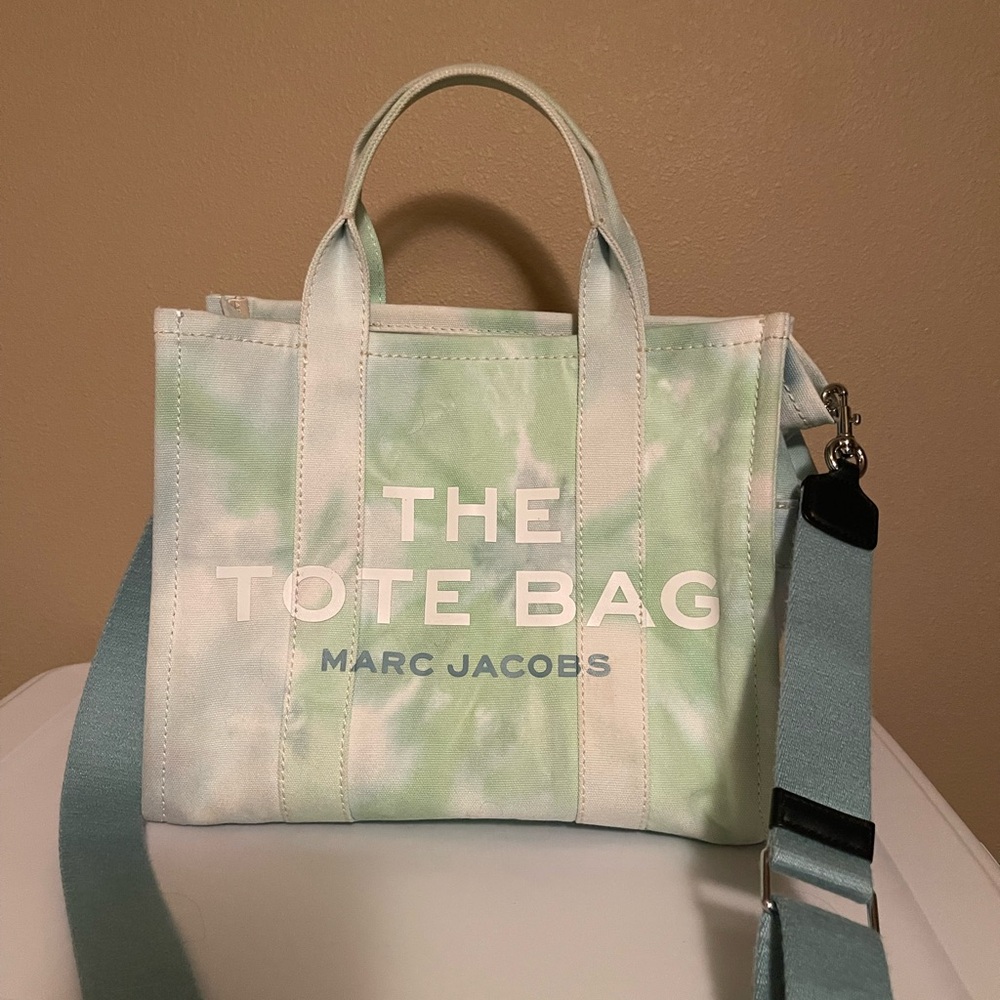 Marc Jacob’s Canvas Tote Medium Watercolor Teal with matching wallet
